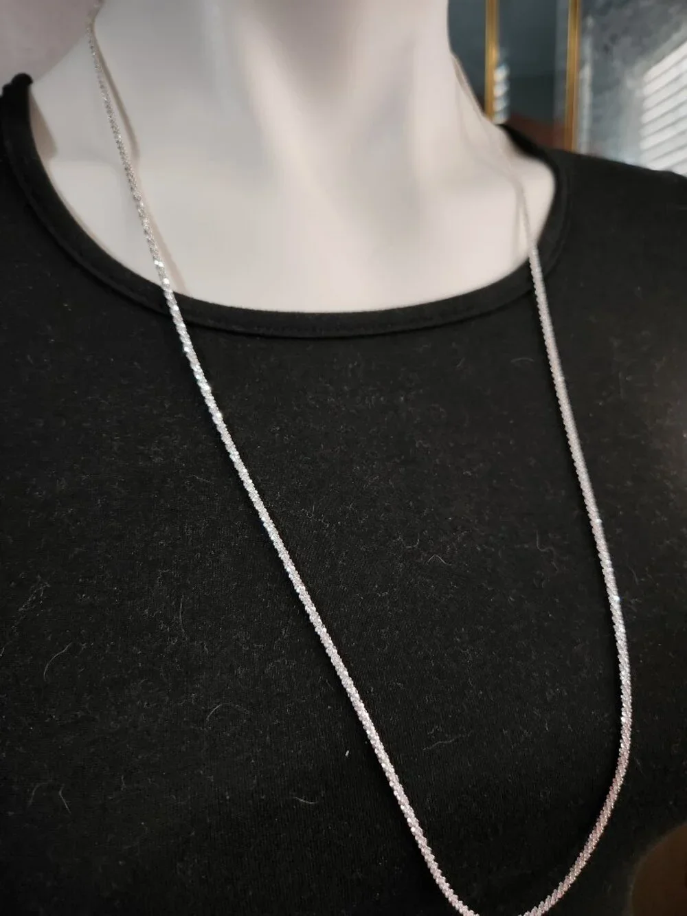 VTG NIB Italian Sterling Silver 925 Diamond-cut Criss Cross Chain Necklace 24